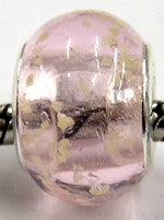 Pandorastyle kraal roze glow in the dark p.st