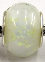 Pandorastyle kraal wit glow in the dark p.st
