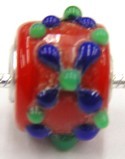 Pandorastyle 3mm gat rood/wit/zwart