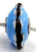 Pandorastyle 3mm gat blauw wit/zwart