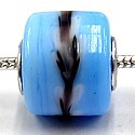 Pandorastyle 3mm gat blauw wit/zw.rand