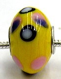 Pandorastyle 3mm gat geel met stippen