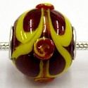 Pandorastyle kr. 3mm gat 15mm rond tr.roodbruin/ge