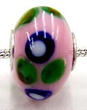 Pandorastyle kr. 3mm gat 12x20mm schijf roze/stipp