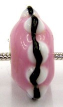 Pandorastyle kr. 3mm gat 12x20mm schijf roze/wit/z