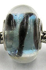 Pandorastyle kraal tr.l.blauw bruine streep