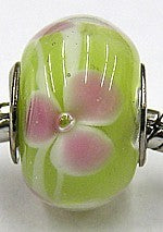 Pandorastyle kraal tr. geel/groen + bloem