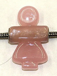 Pandorastyle hanger 37mm rose meisje