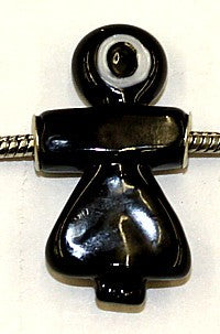 Pandorastyle hanger 37mm zwart meisje