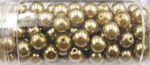 Gutermann glaskralen 6mm donkerbruin ca. 100st