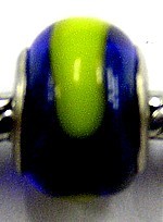Pandorastyle kraal donkerblauw-geel