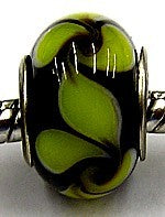 Pandostyle kraal 14mm zwrt met groene bladeren