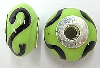 Pandorastyle 18mm groen/zwart 925 zilverkern