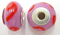 Pandorastyle 18mm rose/rood 925 zilverkern