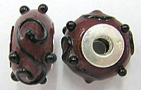 Pandorastyle 18mm bruin/zwart 925 zilverkern