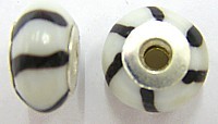 Pandorastyle 18mm wit/zwart 925 zilverkern