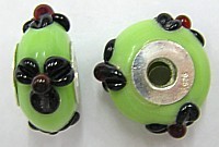 Pandorastyle 18mm zwart/rood 925 zilverkern