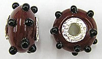 Pandorastyle 20mm bruin/zwart verzilverde kap