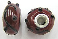 Pandorastyle kraal 18mm rbruin/zwart