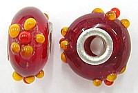 Pandorastyle kraal 20mm tr.rood/oranje