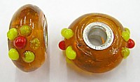 Pandorastyle kraal 20mm tr.oranje/geel