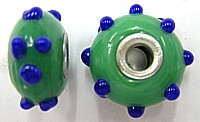 Pandorastyle kraal 20mm groen/blauw
