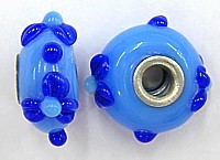 Pandorastyle kraal 20mm l.blauw/blauw
