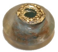 Pandorastyle 20mm tr  l.blauw/goud verzilverde kap