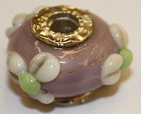 Pandorastyle 20mm oudrose bloem verzilverde kap
