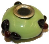 Pandorastyle kraal 20mm groen/zwarte bloem