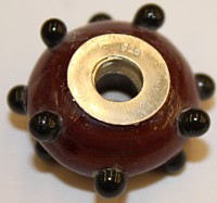 Pandorastyle 20mm bruin/zwart 925 zilverkern