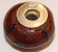 Pandorastyle 18mm bruin/zwartestr. 925 zilverkern