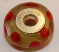 Pandorastyle 18mm tr.geel/oranje 925 zilverkern