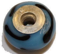 Pandorastyle 18mm blauw/zwarte str 925 zilverkern