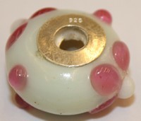 Pandorastyle 18mm wit/rose 925 zilverkern