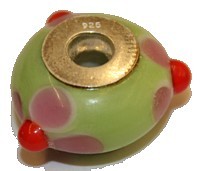 Pandorastyle 18mm zwart/witte vlek 925 zilverkern