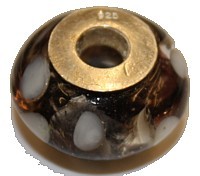 Pandorastyle 18mm zwart/witte stip 925 zilverkern