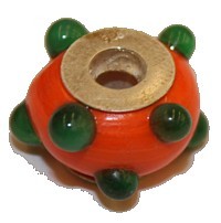 Pandorastyle 18mm oranje/groen pukk 925 zilverkern
