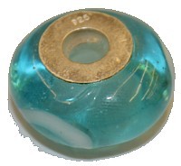 Pandorastyle 18mm tr.blauw/wit 925 zilverkern