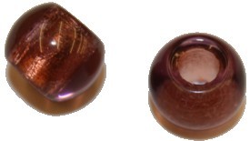 Glaskraal 12mm gat 5mm amethist bronzekern p.st.
