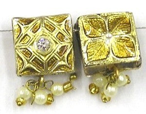 2-rij spacer vierkant 13mm goud p.st.