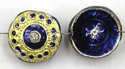 Kraal rond 16mm blauw p.st