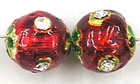Kraal rond 10mm rood p.st