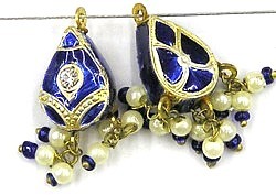 Hanger ovaal 18mm blauw p.st