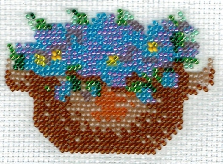 Borduurpakket bloemenmand 6x9cm