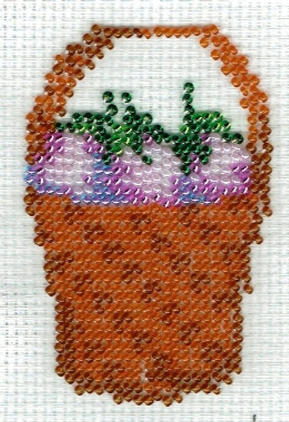 Borduurpakket bloemenmand 8x6cm