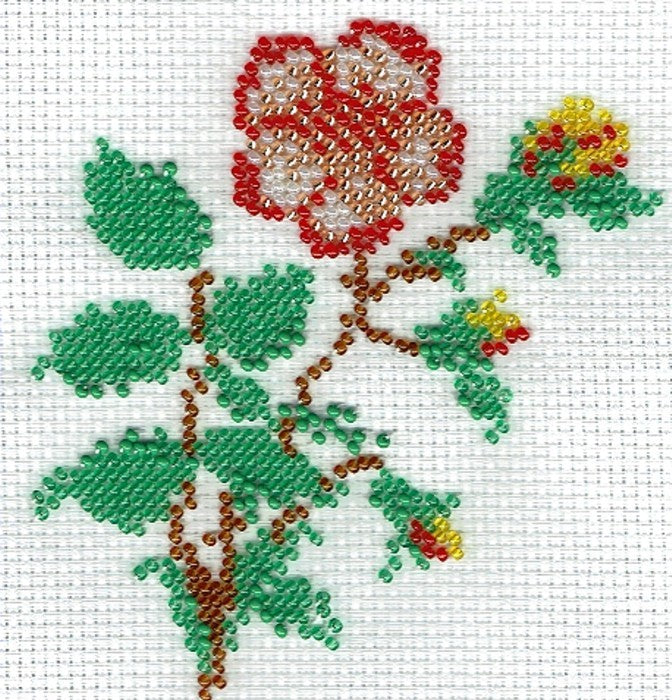 Borduurpakket roos 11x12cm