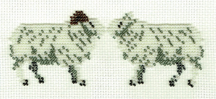 Borduurpakkel bok en schaap 7x17cm