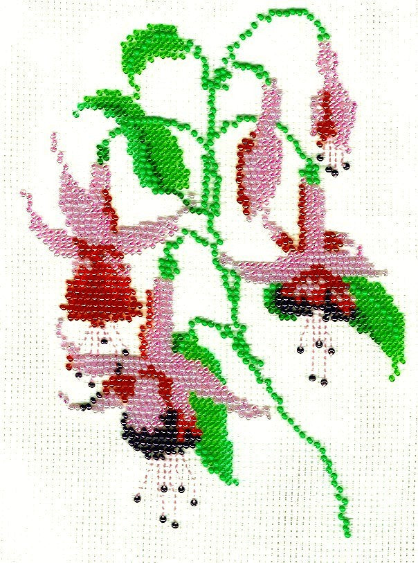 Borduurpakket Fuchsia 14x18cm.