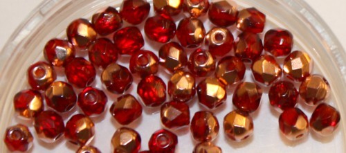 facetkraal 3mm siamrood/caprigold 50st.